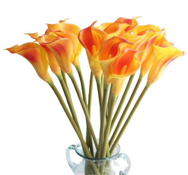 Fleur artificielle Fleurs décoratives entières grandes taille réel tactile pu calla lily main feel flores artificies for Wedding Dec4847130