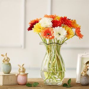 Fleur artificielle avec 9 couleurs Option Gerbera fausses fleurs en soie colorées pour la fête d'anniversaire de mariage décoration de la maison 30 pièces