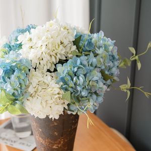 Fleurs artificielles 15 couleurs 47 cm fleurs d'hortensia en soie pour la décoration de mariage à la maison avec de longues tiges