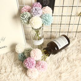 Kunstbloemen Chrysanthemum Ball Silk Hydrangea Flowers Home Office Bruiloft Kerst Garden Decor Groothandel