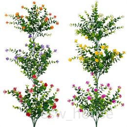 Flores artificiales, vegetación, arbustos de eucalipto, hierba, arbustos de flores, plantas de simulación para cafetería, hotel, restaurante, escritorio, decoración de boda para el hogar