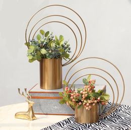 Fleurs artificielles porte-anneau en fer forme de fleur de fleur Taille de 42 * 15 * 55 cm Stand de fleurs pour décorations de mariage tableaux de table de table