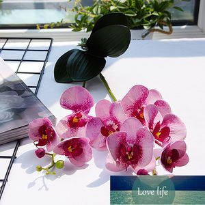 Kunstbloemen plastic orchidee bruiloft decoratie 2 takken met bladeren natuur orchideeën nep bloemen home tuin decors fabriek prijs expert ontwerpkwaliteit