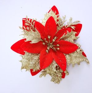 Kunstbloemen Poinsettia Kerstmis bloemhoofden voor vakantiehuis Indoor decoratie