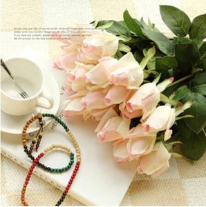 Fleurs artificielles roses au toucher réel, décorations pour la maison pour fête de mariage ou anniversaire GB520