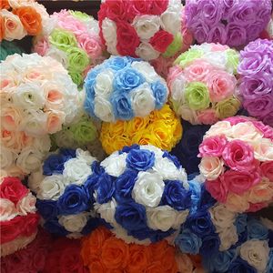 Boule de roses artificielles en soie, boule de fleurs pour mariage, décorations de marché de jardin de maison