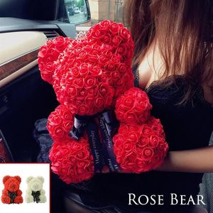 Fleurs artificielles Roses ours en peluche petite amie anniversaire saint valentin cadeau d'anniversaire pour décoration de fête de mariage 178T