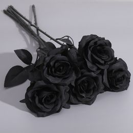 Artificial flowers Single stem black rose special wedding decorative flowers party supplies