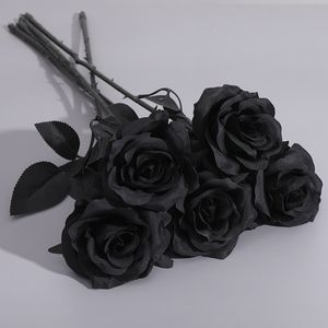 Fleurs artificielles single tige noire rose spéciale de mariage spécial fleurs décoratives de fête