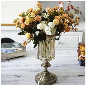Fleurs artificielles six couleurs est bouquet d'oeillets en option 11 têtes de fleurs bouquet de mariée de mariage décorations pour la maison fleurs en soie