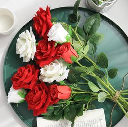 Fleurs artificielles décorations de mariage fleur de soie rose fleur pour décorations de mariage 49 cm de long tige unique rose colorée