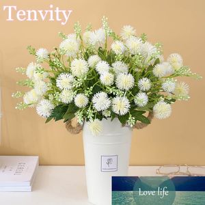 Fleurs artificielles en plastique blanc plante de pissenlit de haute qualité fausse fleur boule Bouquet de mariage décoration de la maison couronne de noël