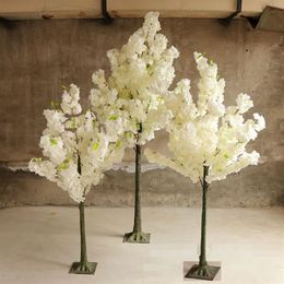 Flores artificiais desejando árvores simulação flor de cerejeira árvore coluna romana estrada leva sakura para casamento shopping aberto props258q