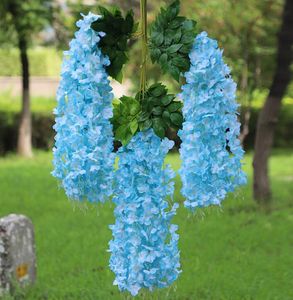 Fleurs artificielles Wisteria élégante fleur de soie vigne rotin pour centres de table de mariage décorations bouquet guirlande couronnes décoratives vigne