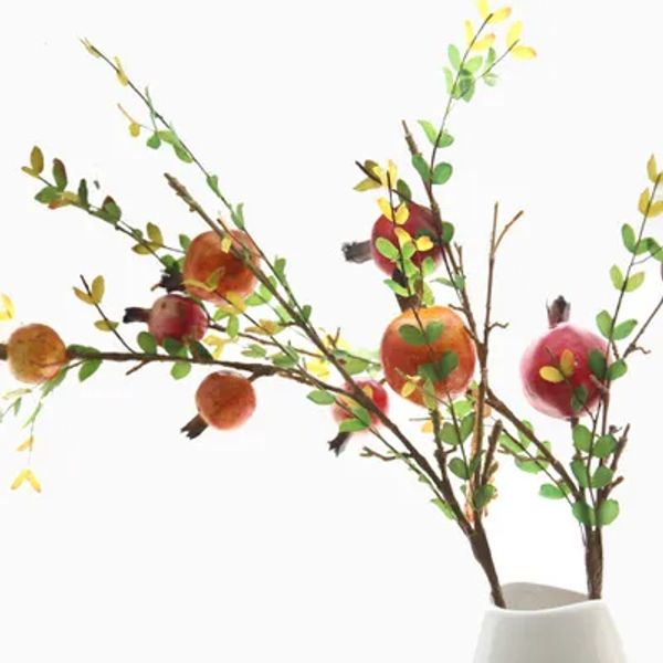 branches d'arbres fruitiers artificiels branche de fruits de grenade artificielle simulation de baies fleur décoration de la maison fausse fleur de mariage vente en gros