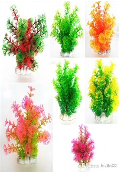 Vert artificiel coloré sous-marin de pêche à la plante décoration aquarium décoration orguement plante décorative 7406508