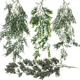 Vercenerie artificielle extérieure UV Résistant Faux plante suspendue Eucalyptus Pine Vines Christmas Wreath Decor