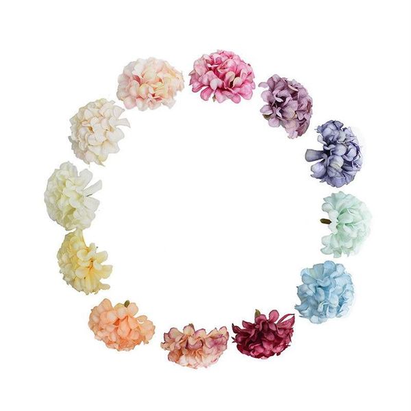Tête de fleur d'hortensia artificielle, bricolage, accessoire d'hortensia en soie pour décoration de fête de mariage à domicile, fausses fleurs d'hortensia 313T