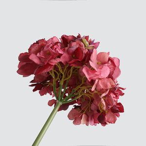 Hortensia artificielle Fleurs de la tige unique grande hydrtensia Fleurs de soie pour les décorations de mariage à la maison