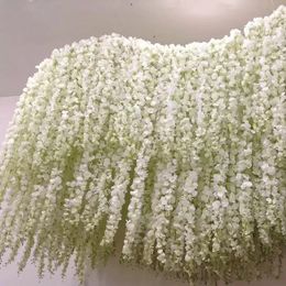 Hortensia artificielle glycine fleur pour bricolage Simulation arc de mariage rotin tenture murale décoration de fête à la maison fausse fleur