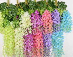 Kunstmatige klimop bloemen zijden bloem 110 cm (43.3 '') Wisteria wijnstok bloem rotan voor bruiloft centerpieces decoraties boeket garland home