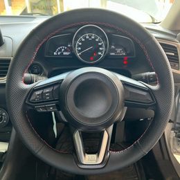 Couvercle de volant en cuir artificiel pour Mazda 3 Axela 2017-2018 Mazda 6 Atenza CX-3 CX-5 CX-9