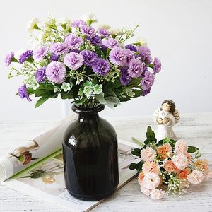 Bouquet de fleurs lilas artificielles, 5 Branches, 20 têtes, pour mariage, décoration de jardin, fête à domicile, JK2102PH