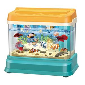 Mini aquarium Artificiel Aquarium Electric Fish Tank Simulation sous-marin de pêche magnétique World Toys Interactive for Children 240403