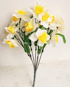 Artificielle Narcisse Fleurs Simulation Soie Jonquille Branche 21 Têtes pour La Maison Décoration Florale De Noce Centres De Table