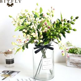 Artificielle Olive Haricot Fleur Arbre Branches Faux Bouquet De Plantes Pour DIY Anniversaire Fête De Mariage Maison Chambre Guirlande Décoration Y0630