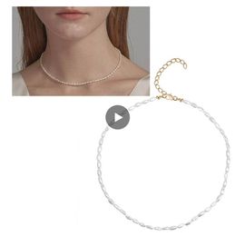 Kunstmatige parelketting vrouwen vintage sierlijke choker handgemaakte korte kleine ketting mode choker hanger elegante metalen kraag 40 cm