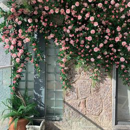 Kunstmatige Peony Rotan Tea Rose False Flower Wedding Home Party Decoratieve Y0728