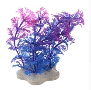 Plante artificielle 10CM aquarium décoration plante aquatique violet + bleu