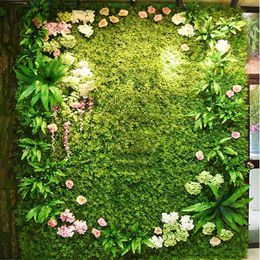 Plante artificielle Pelouse DIY Fond Mur Simulation Herbe Feuille Décoration De Mariage Vert En Gros Tapis Gazon Décor À La Maison 210624