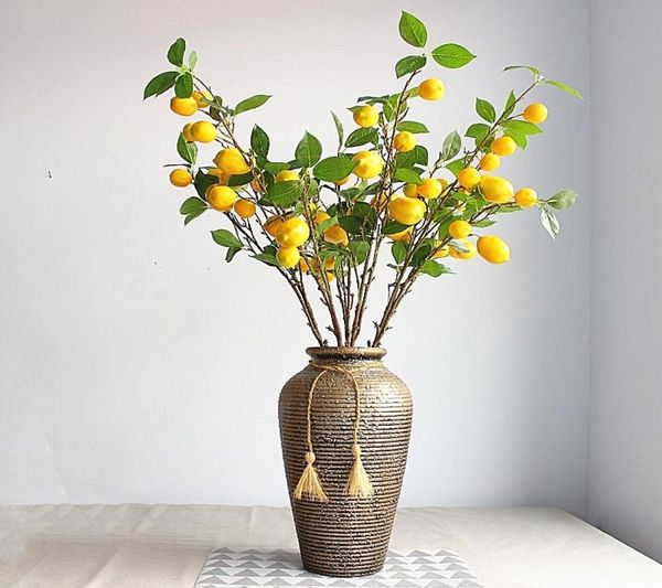 Plante artificielle citronnier avec branches de fruits magasin salon décoration plante décoration jardin décoration pas de Vase T2005099299223