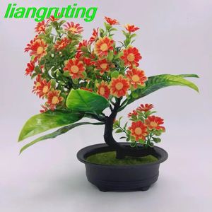 Plantes artificielles lavande en pot bonsaï vert Mini arbre fausses fleurs ornements pour la maison jardin fête el 230308