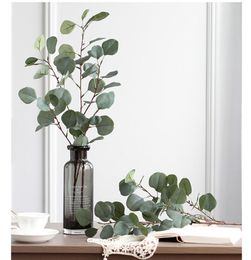 Kunstmatige kunststof eucalyptusboomtak blad voor bruiloftsdecoratie bloemstuk tuin kerst kunstzijde groene plant 3 C7685806
