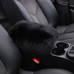 Kunstmatige pluche auto -centrum console armleuning deksel zachte harige zitkastbeschermer beschermkussen universeel geschikt voor SUV Truck Car Interior