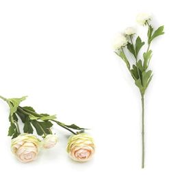 Fleurs de Ranunculus artificielles de 42cm de Long, ampoules en soie, pour décoration de mariage, couronnes décoratives 261l