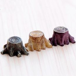 Kunstmatige hars Mini Stump Crafts Miniatures Fairy Garden Moss Terraria Crafts Decorations Microlandschaft Accessoires 3 Kleuren