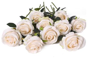 Ramo de rama larga de seda de flores rosas artificiales para boda, hogar, habitación, mesa, centro de mesa, decoración, guirnalda de plantas falsas, accesorio 021244