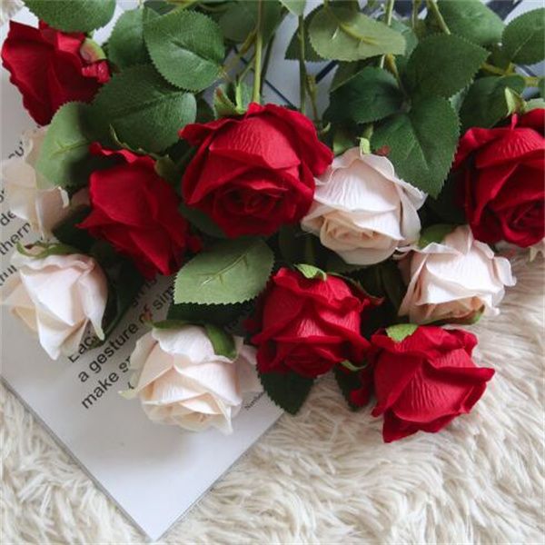 Rose artificielle fleurs soie longue branche Bouquet pour mariage maison chambre Table pièce maîtresse décor fausse plante couronne accessoire GC2045