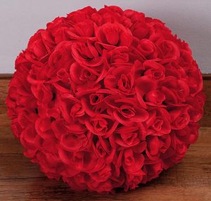 Boules de fleur de soie rose artificielle 15 cm ballon de fleurs suspendus pour les ornements de Noël de la fête de fête de fête 1364385