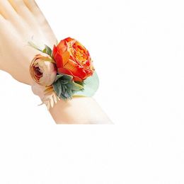 Artificielle Rose Poignet Corsages Main Fr Demoiselle D'honneur Soie Fr Bracelet De Mariage Poignet De Mariée Fr Accories Party Décor p6Kv #