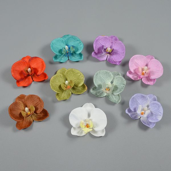 Têtes de fleur d'orchidée papillon en soie artificielle, fausses têtes de phalaenopsis pour décoration de bouquet floral de mariage, bricolage, fabrication d'accessoires de photographie de douche nuptiale