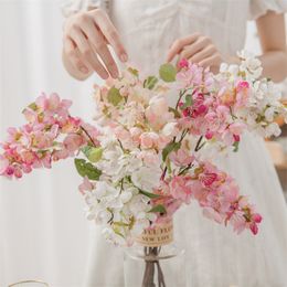 Fleurs artificielles en soie Sakura fleurs de cerisier fausses compositions florales pour mariage à domicile