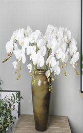 Fleurs orchidées blanches de soie artificielle de haute qualité papillon fausse fleur pour la fête de mariage à la maison décoration 278n3863877