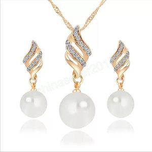 Colliers de perles en spirale artificielle, ensemble de bijoux, boucles d'oreilles, cadeau à la mode pour femmes