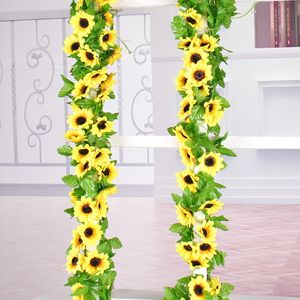 Guirlande de tournesol artificielle fleur de soie vigne Faux Floral maison mariage verdure décoration Simulation fleurs décor