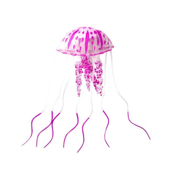 Decoración de acuario de medusas con efecto brillante de natación Artificial, pecera, planta subacuática, adorno luminoso, paisaje acuático de 5cm